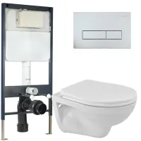 Подвесной унитаз с инсталляцией и клавишей смыва Jaquar Kubix