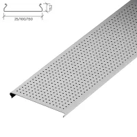 Реечный потолок Албес S дизайн A25AS металлик c перфорацией