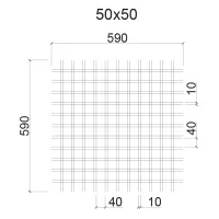 Грильято ячейка 50х50, высота 40 мм, ширина 10 мм, белый матовый