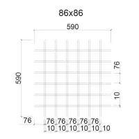 Грильято ячейка 86x86, высота 30 мм, ширина 5 мм, черный