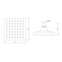 Лейка верхнего душа Essco EOS-CHR-442 Хром