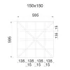 Грильято D15 Диагональное 150x150, окраска по RAL, высота 37 мм, ширина 15 мм