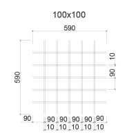 Грильято ячейка 100x100, высота 30 мм, ширина 5 мм, черный