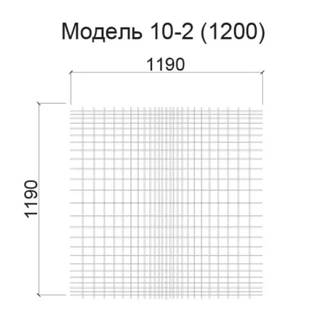 Грильято Нестандартная ячейка Модель 10 1200x1200мм, металлик, высота 50 мм, ширина 10 мм