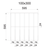 Грильято GL-24 Жалюзи ячейка 100x300, высота 34 мм, ширина 24 мм, белый матовый