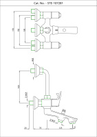Смеситель для ванны и душа 3-в-1 с ручным и верхнем душем Essco Stella STE-CHR-107281 Хром