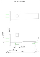 Излив для ванны Essco Aspire SPE-CHR-101463 с дивертором Хром