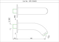Излив для ванны Essco Cosmo SPE-CHR-103429 Хром